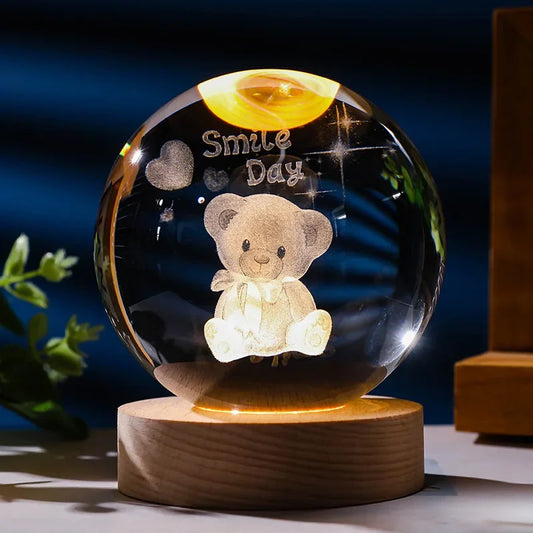 3D Crystal Ball LED Night Light